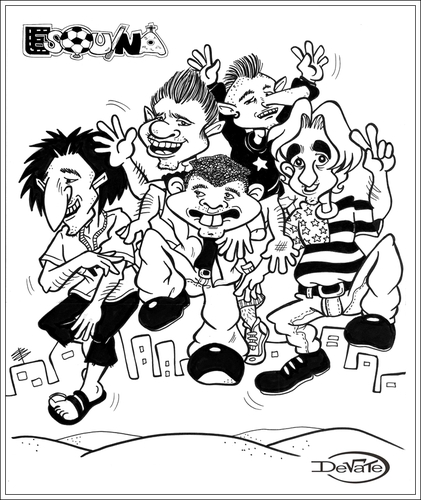 Cartoon: Comic strip ESQUINA from Peru (medium) by DeVaTe tagged comic,humor,esquina,peru,peruvian,friends,people