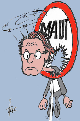 Cartoon: Scheuer-Durchblick (medium) by tiede tagged scheuer,maut,tiede,cartoon,karikatur,scheuer,maut,tiede,cartoon,karikatur