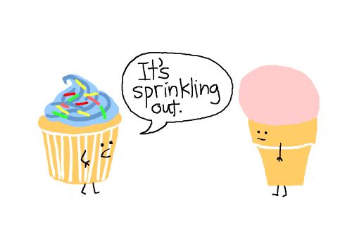 Cartoon: cupcake weather (medium) by mfarmand tagged cupcake,cupcakes,icecream,sprinkles,sprinkling,rain,weather