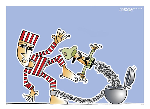 Cartoon: The prisoner and the dictator (medium) by kifah tagged the,prisoner,and,dictator