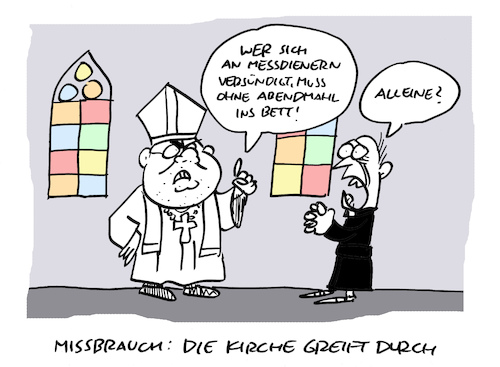 Cartoon: Poena (medium) by Bregenwurst tagged kirche,missbrauch,katholizismus,abendmahl,messdiener