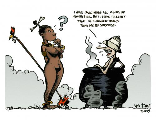 In Love Cartoon. Cartoon: interracial love