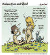 Cartoon: adam eve and god 18 (small) by mortimer tagged mortimer,mortimeriadas,cartoon,comic,gag,adam,eve,god,bible,paradise,eden,biblical,christian,original,sin,sex,nude,toons,hairy,belly,blonde,snake,apple