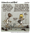 Cartoon: Adam Eve and God 45 (small) by mortimer tagged mortimer,mortimeriadas,cartoon,comic,biblical,adam,eve,god,snake,paradise,bible