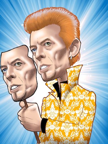 Cartoon: David Bowie (medium) by Chris Berger tagged david,bowie,thin,white,duke,david,bowie,thin,white,duke