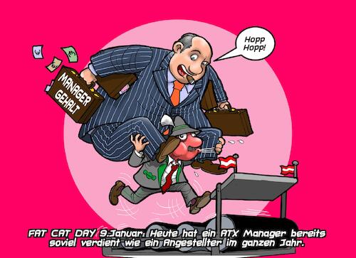 Cartoon: Fat Cat Day (medium) by Joshua Aaron tagged ak,manager,ceo,gehalt,reichtum,überbezahlung,ungerechtigkeit,arbeiter,angestellte,ak,manager,ceo,gehalt,reichtum,überbezahlung,ungerechtigkeit,arbeiter,angestellte