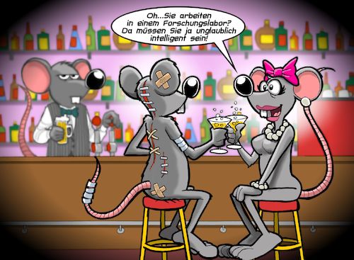 Cartoon: Laborratte (medium) by Joshua Aaron tagged labor,ratte,tierversuche,dating,ratten,chemie,pharmazie,kosmetik,labor,ratte,tierversuche,dating,ratten,chemie,pharmazie,kosmetik