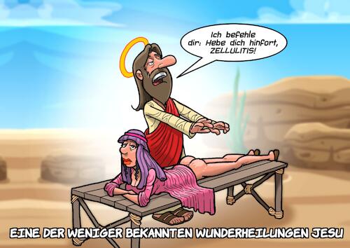 Cartoon: Wunderheilung (medium) by Chris Berger tagged jesus,wunder,christentum,heilungen,glaube,jesus,wunder,christentum,heilungen,glaube