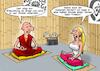 Cartoon: Erleuchtung (small) by Chris Berger tagged buddhismus,materialismus,nirvna,erleuchtung,shopping,queen