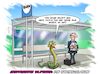 Cartoon: Urbanisierte Wildtiere Teil 1 (small) by Chris Berger tagged schlange,warteschlange,bushaltestelle,urbanisierung,flachwitze