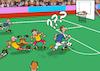 Cartoon: Verwirrung am Fussballfeld (small) by Chris Berger tagged fussball basketball korb tor verwirrung konfusion spieler match