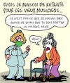 Cartoon: A la maison de retraite (small) by Karsten Schley tagged pensions,retraites,musiciens,art,gloire,kiss,medias,gene,simmons