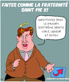 Cartoon: Fraternite Saint Pie X (small) by Karsten Schley tagged politiques,extreme,droites,religion,fraude,fiscal,allemagne,afd,europe,criminalite