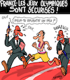 Cartoon: Jeux Olympiques (small) by Karsten Schley tagged jeux,olympiques,securite,terreur,medias,peur,police,societe,sport
