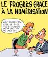 Cartoon: Numerisation (small) by Karsten Schley tagged numerisation,progres,surveillance,technologie,recherche,politique,economie,societe