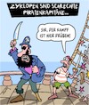 Cartoon: Piraten! (small) by Karsten Schley tagged piraten,mythologie,zyklopen,märchen,filme,literatur,geschichte