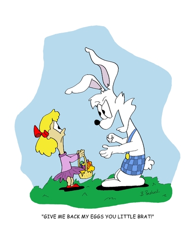 easter bunny cartoon drawing. Cartoon: Big Bad Easter Bunny
