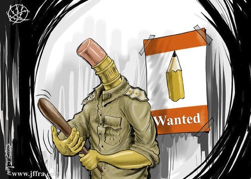 Cartoon: Freedom to Write (medium) by sabaaneh tagged control