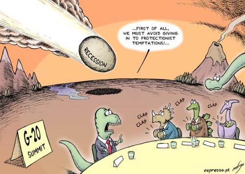 Cartoon: G20 Summit (medium) by rodrigo tagged g20,summit,international,financial,crisis,richest,nations,developing,countries