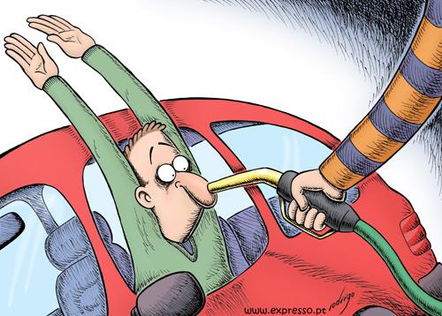 Cartoon: Gas prices (medium) by rodrigo tagged gas,fuel,prices,economy,society,car,transport,crisis,inflation