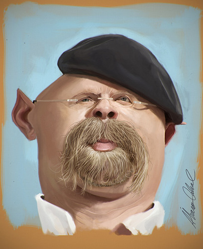 Cartoon jamie hyneman medium by alvarocabral tagged carcaturecaricatura