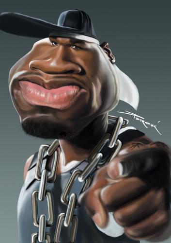 Cartoon: 50 cent (medium) by sinisap tagged caricature