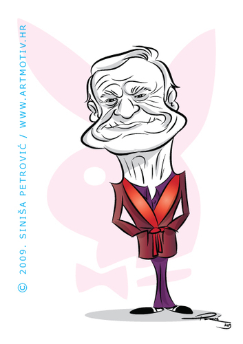 Cartoon Hugh Heffner medium by sinisap tagged playboy