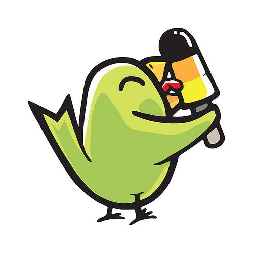 Cartoon: Bird with an Ice Cream (medium) by sehroiber tagged bird,icecream