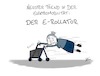 Cartoon: E-Rollator (small) by SteffenHuberCartoons tagged emobilität,elektromobilität,eauto,elektroauto,rente,rentner,oma,großmutter,rollator