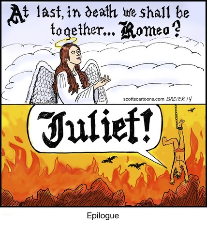 Cartoon: Epilogue (medium) by noodles tagged romeo,and,juliet,shakespeare,love,epilogue
