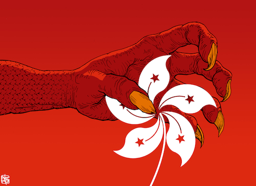 Cartoon: Grasp on Hong Kong (medium) by NEM0 tagged china,beijing,hong,kong,occupy,protests,resistance,dissent,autonomy,umbrella,movement,communist,party,censorship,authoritarian,totalitarian,prc,dictature,extradition,law,justice,freedom,democracy,dragon,grasp,claws,clawing,flower,nemo,nem0,china,beijing,hong,kong,occupy,protests,resistance,dissent,autonomy,umbrella,movement,communist,party,censorship,authoritarian,totalitarian,prc,dictature,extradition,law,justice,freedom,democracy,dragon,grasp,claws,clawing,flower,nemo,nem0