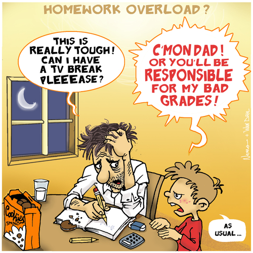 Parents helping homework