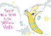 Cartoon: Happy New Year Yellow Vests (small) by NEM0 tagged macron,france,new,year,yellow,vests,protests,riots,banana,carbon,tax,middle,class,warfare,unemployment,climate,change,paris,agreement,un,sustainability,nemo,nem0
