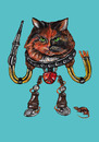 Cartoon: robocat (small) by Battlestar tagged illustration painting katze cat animals tiere fiction
