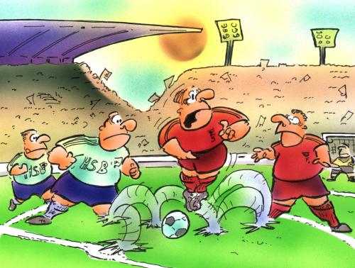 Cartoon: Dribbeling (medium) by HSB-Cartoon tagged sport,fussball,soccer,dribbeling,,fussball,sport,spieler,em,wm,nationalmannschaft,stürmer,frei spielen,trainer,missverständnis,klo,pinkeln,dribbeln