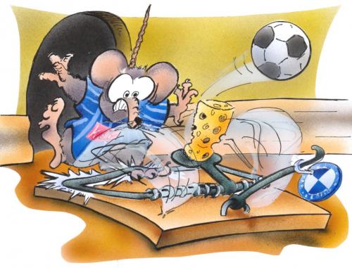 Cartoon: Falle für die graue Maus der Li (medium) by HSB-Cartoon tagged fussball,maus,mausefalle,tiere,sport