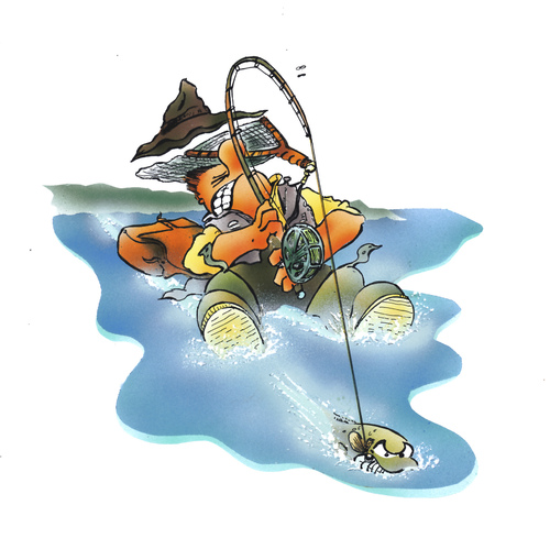 fishing cartoon people. Cartoon: fishing (medium) by