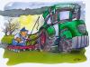 Cartoon: Ackerbau (small) by HSB-Cartoon tagged landwirtschaft,ackerbau,trecker,agrar,pferde,felder,bauer,natur