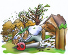 Cartoon: Laubgebläse (small) by HSB-Cartoon tagged herbst,herbstlaub,laub,blätter,baum,bäume,garten,gartenbesitzer,gärtner,kleingarten,vorgarten,labbläser,laubgebläse,laubsauger,cartoon,gartencartoon