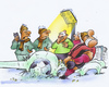 Cartoon: Spielabsagen (small) by HSB-Cartoon tagged fussball,soccer,schnee,frost,kälte,sport,trainer,spieler,stürmer,torwart,stadion