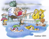 Cartoon: summer weather 2011 (small) by HSB-Cartoon tagged summer,weathr,pool,swiming,rain,sun,clouds,sommer,wetter,freibad,schwimmbad,schwimmen,regen,regenwetter,cartoon,karikatur,caricature,airbrush