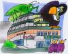 Cartoon: vulture over hertie (small) by HSB-Cartoon tagged hertie,grasshopper,vulture,ruin,department,store