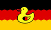 Cartoon: german duck (small) by poleev tagged ente,hoax,canard,yellow,duck,germany,deutschland,flag,black,red