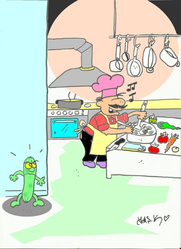 Cartoon: insidious enemy (medium) by yasar kemal turan tagged insidious,enemy,salat,secure,cucumber,ehec,tarz,other