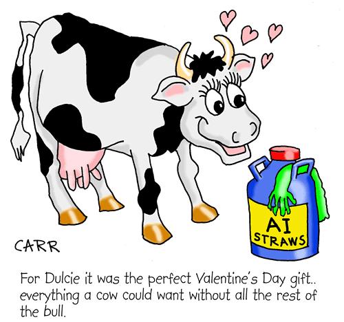 Cartoon: Artificial Insemination love Val (medium) by carrtoons tagged artificial,insemination,cows,bulls,agriculture,john,carr