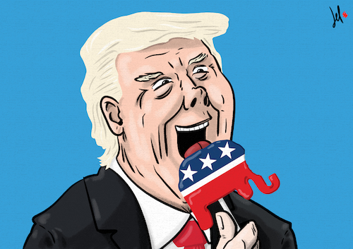 Cartoon: Yummy (medium) by Emanuele Del Rosso tagged impeachment,trump,gop,donaldtrump,usa,impeachment,trump,gop,donaldtrump,usa