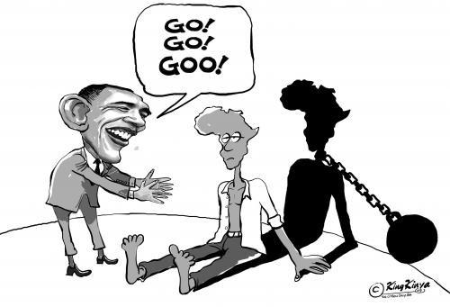 Cartoon: obama and africa (medium) by King Kinya tagged obama