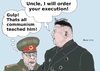 Cartoon: Kim Jong Un and his uncle (small) by Fusca tagged terror,tyrants,communism,dictators
