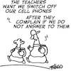 Cartoon: cell phone at school (small) by fragocomics tagged school,education,educational
