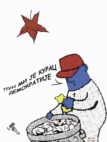 Cartoon: Democracy (medium) by Zoran Spasojevic tagged serbia,kragujevac,paske,democracy,spasojevic,zoran,graphics,collage,digital,emailart,dick,worker,hungry